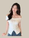 Knitted Top Half Shoulder AC032