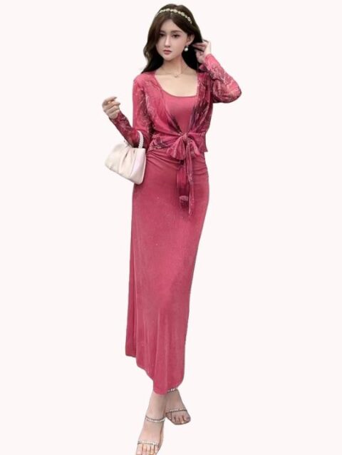 Party Wear Dress with Shrug AC014