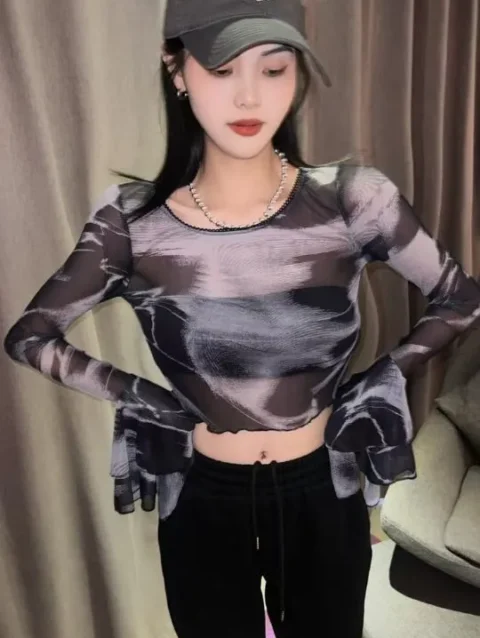 Crop Top with Designer Sleeves AC093